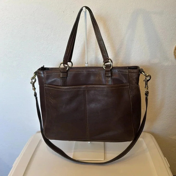 Coach F14015 Chelsea Leather Chocolate Brown Satchel Shoulder Bag - Picture 3 of 12